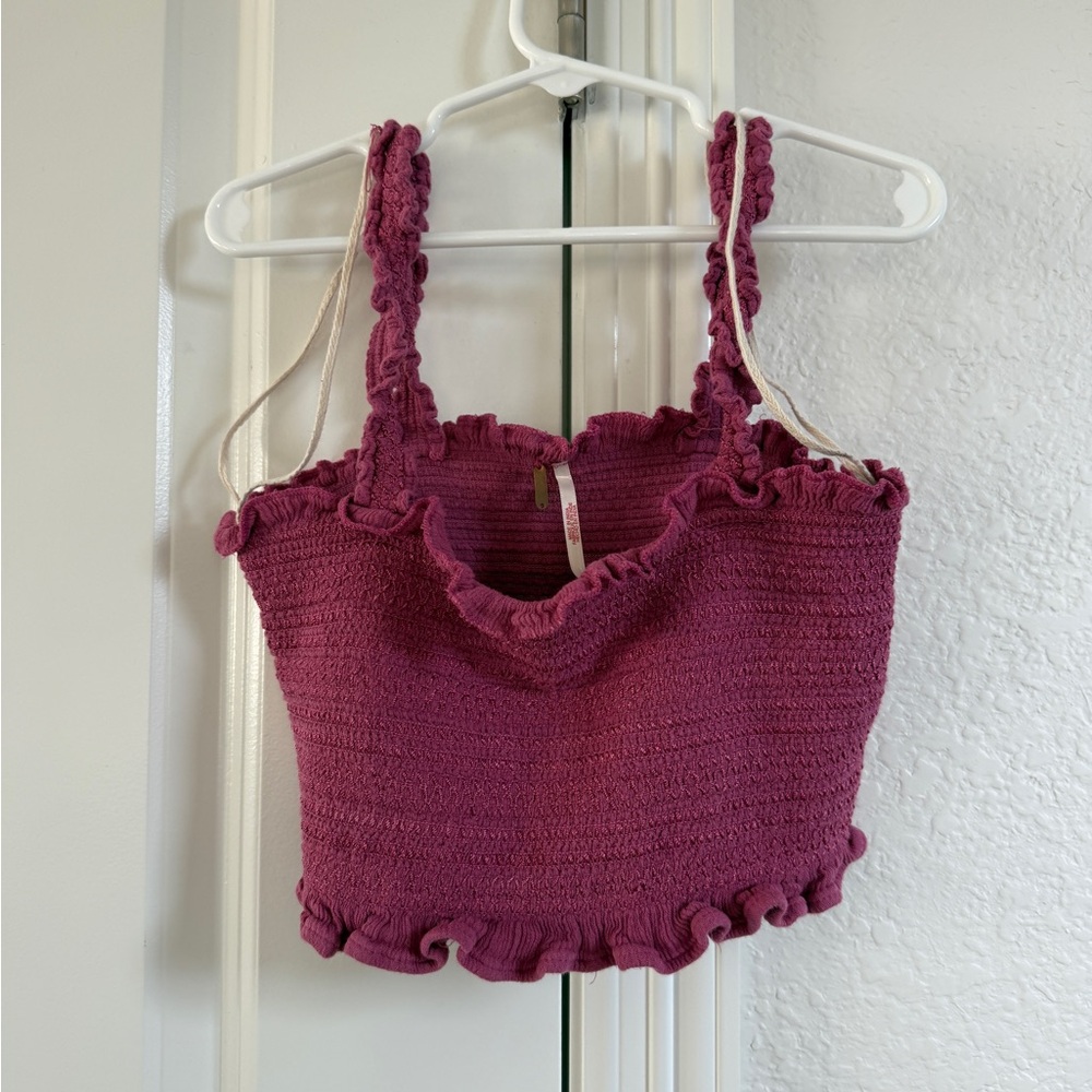 Free People Ruffle Crop Top Womens Size Small